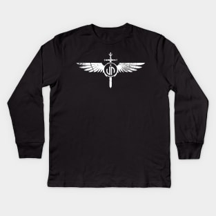 JP Designs - sword & wings crest Kids Long Sleeve T-Shirt